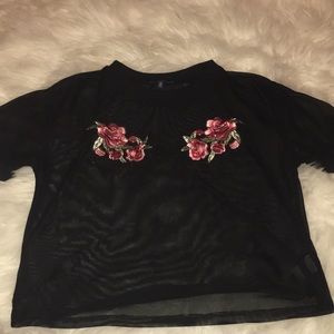Black top with roses